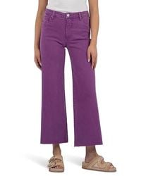 Kut From The Kloth - Meg High-Rise Fab Ab Wide Leg Raw Hem Jeans, Cotton/Denim/Spandex - Lyst