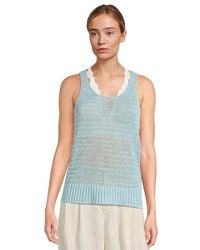 Madewell - Linen Vera Scoop Tank Top Sweater 2Xl 18) - Lyst