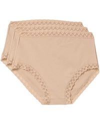 Natori - Pima Cotton Lace Briefs - Lyst