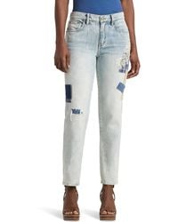 Lauren by Ralph Lauren - Petite Patchwork Relaxed Tapered Ankle Jean - Lyst