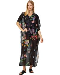 Johnny Was - Black Butterfly Collared Kaftan - Lyst
