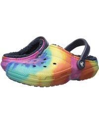 tie dye lined crocs