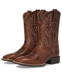 Ariat - Sport Western Wide Square Toe Cowboy Boot Shoes, Leather - Lyst