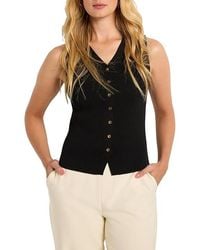 NIC+ZOE - Button Pullover Sweater Vest Sweater Md (Us 8-10) Cotton/Viscose - Lyst