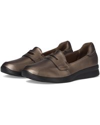 Clarks - Ellowyn Penny ( Metallic Leather) Flat Shoes - Lyst
