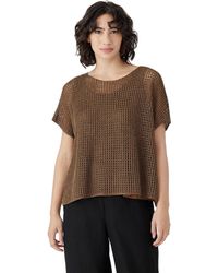 Eileen Fisher - Bateau Neck Cap Sleeve Sweater - Lyst