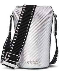 Ecco - Pot Bag Cross Body Handbags Metallic/Metallic Leather, Leather/Polyester - Lyst
