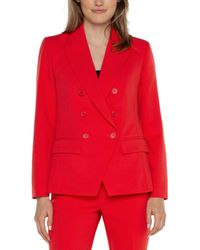 Liverpool Los Angeles - Double Breasted Blazer Luxe Stretch Suiting - Lyst
