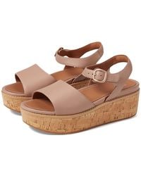 Fitflop - Eloise Cork-wrap Leather Back-strap Wedge Sandals - Lyst