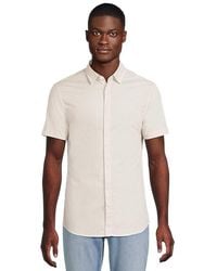 ARMANI EXCHANGE - Micro Print Stretch Cotton Short Sleeve Shirt T Shirt Arrow Down, Cotton/Elastane - Lyst