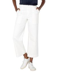 Liverpool Los Angeles - Stride High-Rise Wide Leg Crop With Patch Pockets Clothing, Cotton/Lycra/Modal - Lyst