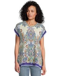 Johnny Was - The Janie Favorite Crew Neck Draped T-Shirts Clothing, Rayon/Spandex - Lyst