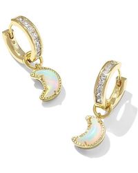 Kendra Scott - Moon Huggie Earrings Earring, Brass/-Plated - Lyst