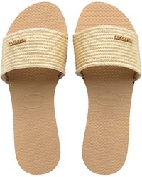 Havaianas Synthetic You Malta Metallic Flip Flop Sandal in Gray | Lyst