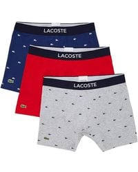 Lacoste - Boxer Briefs 3-Pack Casual Lifestyle All Over Print Croc (Methylene/ Chine/) Underwear - Lyst