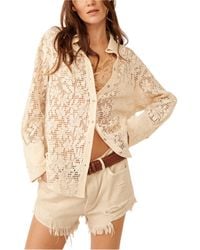 Free People - In Your Dreams Lace Buttondown - Lyst