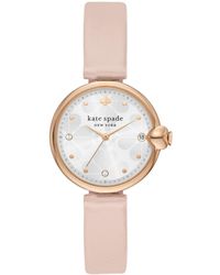 Kate Spade - Chelsea Park Three-hand Date Pink Leather Watch - Lyst