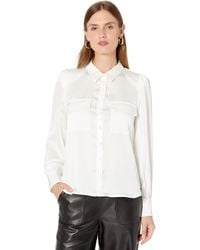Vince Camuto - Puff Sleeve Button-down Shirt With Breast Pockets - Lyst