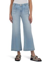 Kut From The Kloth - Meg High-Rise Wide Leg With Patch Pockets Regular Hem Jeans, Cotton/Denim/Polyester - Lyst