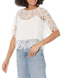 7 For All Mankind - Lace Boxy Short Sleeve Top - Lyst