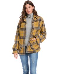 Karen Kane Synthetic Plaid Shirt Jacket | Lyst