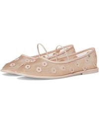 COACH - Emilia Mary Jane With Tea Rose Flat Shoes, Leather/Mesh - Lyst