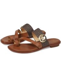 MICHAEL Michael Kors - Vera Flat Thong Sandals, Leather/Rubber - Lyst