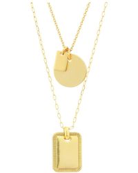 Madewell Etched Coin Necklace Set - Metallic
