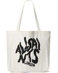 AllSaints - Orlando Tote Bag Tote Handbags Chalk/ Cotton - Lyst