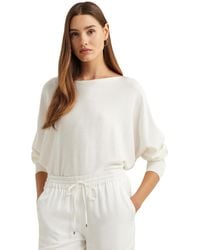 Lauren by Ralph Lauren - Petite Cotton-blend Dolman-sleeve Sweater - Lyst