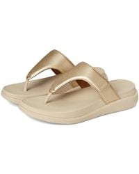 Fitflop - F-Mode Go Adjustable Flatform Toe-Post Sandals Wedge Shoes 10 M (B) Faux Leather - Lyst