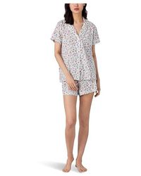 Ralph Lauren - Short Sleeve Notch Collar Boxer Pj Set Pajama Sets Lg (Us 12-14) Cotton/Viscose - Lyst