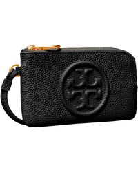 Tory Burch Leather Perry Bombe Phone Case Iphone 12 Pro in Black 