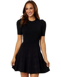 Ted Baker - Velvey Puff Sleeve Dress With Engineered Skirt - Lyst