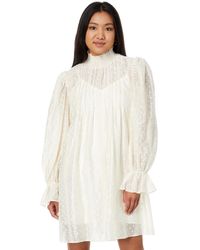 English Factory - Embroidered Organza Smock Neck Dress - Lyst