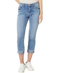 Kut From The Kloth - Amy Crop Straight Leg- Roll-up Fray In Gained - Lyst