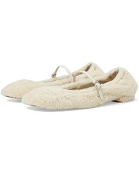 Stuart Weitzman - Shearling Buckle Flats - Lyst