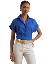 Ralph Lauren - Relaxed Fit Linen Short-Sleeve Shirt Clothing, Cotton/Elastane - Lyst