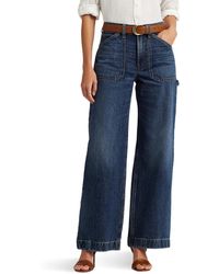 Lauren by Ralph Lauren - High-rise Cropped Utility Jeans In Atlas Wash - Lyst