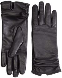 Frye Gathered Leather Gloves - Black