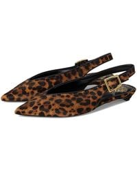 Vince Camuto - Valther Kitten Heel Slingback Flat Mule Flat Shoes Camel/ Leather - Lyst
