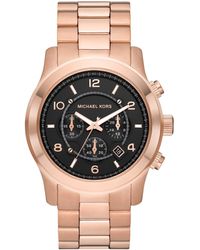 Michael Kors - Mk9123 - Runway Chronograph Rose Gold-tone Stainless Steel Watch - Lyst