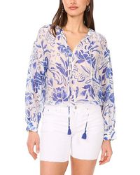 Vince Camuto - Oversized Tie Front Top Clothing, Nylon/Rayon - Lyst