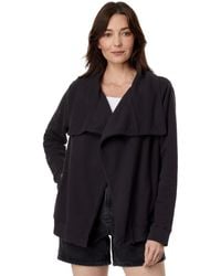 Mod-o-doc - French Terry Long Sleeve Draped Front Jacket - Lyst