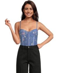 Free People - Printed Night Rhythm Bodysuit Jumpsuit & Rompers One Piece Lg 12) Nylon/Polyester/Spandex - Lyst