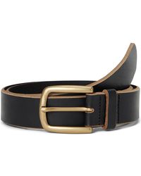 Johnston & Murphy - Weathered Raw Edge Belt Belts, Brass/Chrome/Leather - Lyst