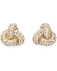 Kate Spade - Double Knot Pave Studs Earring Clear - Lyst