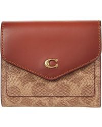COACH - Color-block Coated Canvas Signature Wyn Small Wallet B4/tan Rust One Size - Lyst