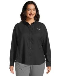 Columbia - Plus Size Tamiamitm Ii Long Sleeves Shirt Long Sleeve Button Up 1, Mesh/Polyester - Lyst