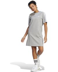 adidas - Essentials 3-stripes Single Jersey Boyfriend T-shirt Dress - Lyst